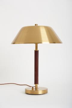  Falkenbergs Belysning A Mid Century Brass and Brown Leather Table Lamp - 1580451