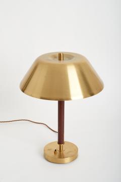  Falkenbergs Belysning A Mid Century Brass and Brown Leather Table Lamp - 1580452