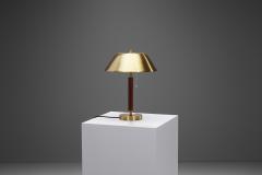  Falkenbergs Belysning Brass and Leather Table lamp by Falkenbergs Belysning Sweden 1960s - 3139237