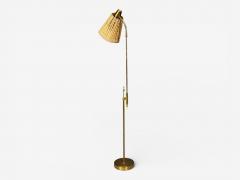  Falkenbergs Belysning Falkenbergs Belysning Adjustable Floor Lamp Brass Bamboo Sweden 1960s - 4521243