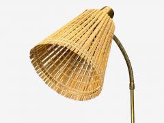  Falkenbergs Belysning Falkenbergs Belysning Adjustable Floor Lamp Brass Bamboo Sweden 1960s - 4521244
