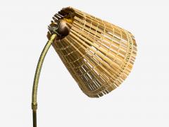  Falkenbergs Belysning Falkenbergs Belysning Adjustable Floor Lamp Brass Bamboo Sweden 1960s - 4577094