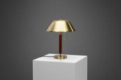  Falkenbergs Belysning Falkenbergs Belysning Brass and Leather Table Lamp Sweden 1960s - 3213287