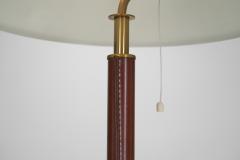  Falkenbergs Belysning Falkenbergs Belysning Brass and Leather Table Lamp Sweden 1960s - 3213288