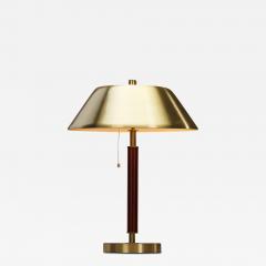  Falkenbergs Belysning Falkenbergs Belysning Brass and Leather Table Lamp Sweden 1960s - 3215756