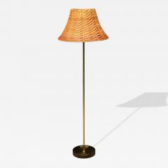  Falkenbergs Belysning Falkenbergs Belysning Floor Lamp Brass Rattan Sweden 1950s - 4454504