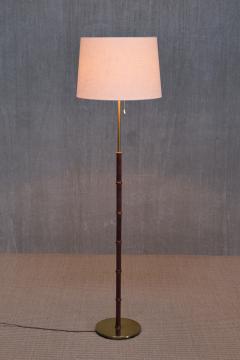  Falkenbergs Belysning Falkenbergs Belysning Floor Lamp in Oak and Brass Sweden 1960s - 3881430