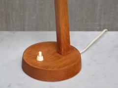  Falkenbergs Belysning Falkenbergs Belysning Table Desk Lamp in Oak Metal and Brass Sweden 1950s - 4312263
