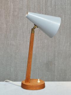  Falkenbergs Belysning Falkenbergs Belysning Table Desk Lamp in Oak Metal and Brass Sweden 1950s - 4312271