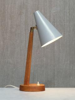  Falkenbergs Belysning Falkenbergs Belysning Table Desk Lamp in Oak Metal and Brass Sweden 1950s - 4312272