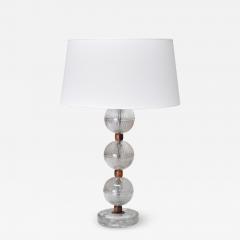  Falkenbergs Belysning Falkenbergs Belysning Table Lamp in Glass Rosewood Sweden 1950s - 4419348