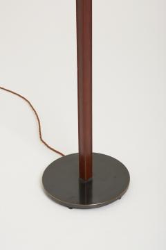  Falkenbergs Belysning Mid Century Faux Brown Leather and Brass Floor Lamp by Falkenbergs Belysning - 2810225