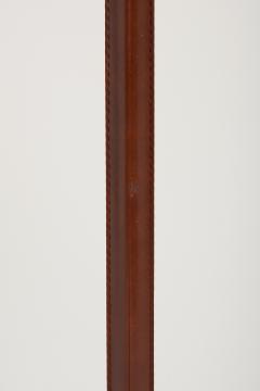  Falkenbergs Belysning Mid Century Faux Brown Leather and Brass Floor Lamp by Falkenbergs Belysning - 2810227