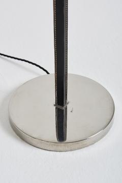  Falkenbergs Belysning Mid Century Nickel and Black Leather Floor Lamp - 2115591