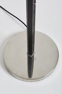  Falkenbergs Belysning Mid Century Nickel and Black Leather Floor Lamp - 2115592