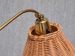  Falkenbergs Belysning Pair of Falkenbergs Belysning Floor Lamps Brass Rattan and Metal Sweden 1950s - 4400262