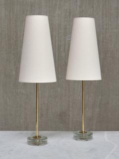  Falkenbergs Belysning Pair of Falkenbergs Belysning Table Lamps in Brass and Glass Sweden 1960s - 3888951