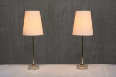  Falkenbergs Belysning Pair of Falkenbergs Belysning Table Lamps in Brass and Glass Sweden 1960s - 4154969