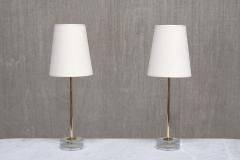  Falkenbergs Belysning Pair of Falkenbergs Belysning Table Lamps in Brass and Glass Sweden 1960s - 4154978
