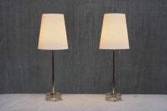  Falkenbergs Belysning Pair of Falkenbergs Belysning Table Lamps in Brass and Glass Sweden 1960s - 4356166