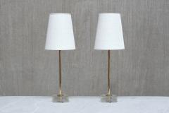 Falkenbergs Belysning Pair of Falkenbergs Belysning Table Lamps in Brass and Glass Sweden 1960s - 4356168