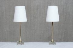  Falkenbergs Belysning Pair of Falkenbergs Belysning Table Lamps in Brass and Glass Sweden 1960s - 4356169