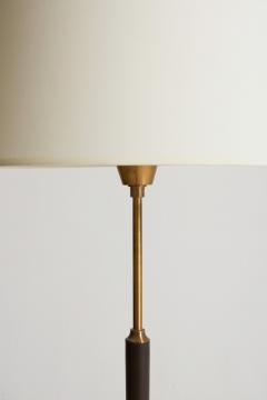 Falkenbergs Belysning Pair of Faux Brown Leather and Brass Floor Lamps by Falkenbergs Belysning - 2409703