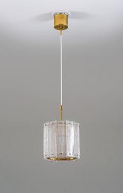  Falkenbergs Belysning Pair of Glass and Brass Pendants by Falkenbergs Belysning Sweden 1960s - 4586092