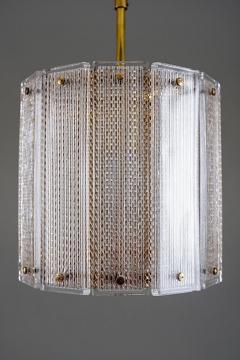  Falkenbergs Belysning Pair of Glass and Brass Pendants by Falkenbergs Belysning Sweden 1960s - 4586095