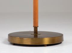  Falkenbergs Belysning Scandinavian Midcentury Floor Lamp in Brass and Leather by Falkenbergs Sweden - 1851535