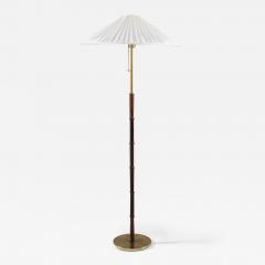  Falkenbergs Belysning Scandinavian Midcentury Floor Lamp in Brass and Wood by Falkenbergs Sweden - 3104082