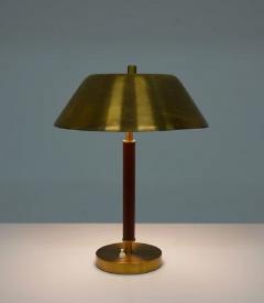  Falkenbergs Belysning Scandinavian Midcentury Table Lamp in Brass and Leather by Falkenbergs - 2839548