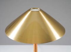  Falkenbergs Belysning Scandinavian Midcentury Table Lamp in Brass and Oak by Falkenbergs - 2411529