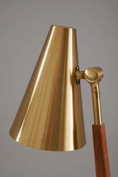  Falkenbergs Belysning Scandinavian Midcentury Table Lamps in Brass and Oak by Falkenbergs and Leather - 2389942