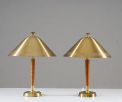  Falkenbergs Belysning Scandinavian Midcentury Table Lamps in Brass and Teak by Falkenbergs - 3102336