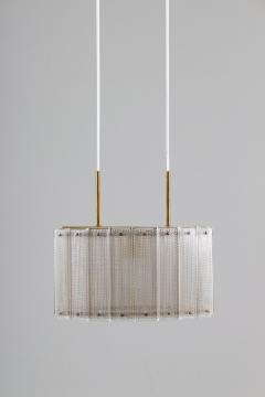  Falkenbergs Belysning Swedish Mid Century Modern Pendant in Glass and Brass by Falkenbergs - 1144165