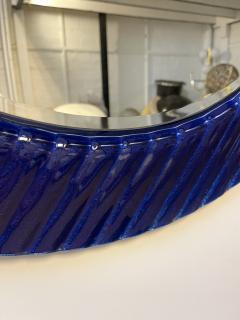  Falper Round Mirror Blue Wave Glass by Falper Italy 1980s - 2261502