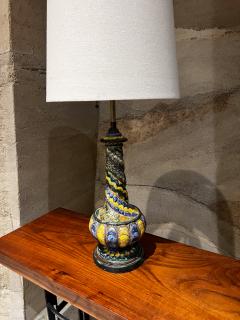  Fantoni 1950s Italian Pottery Table Lamp by artist sculptor Zulimo Aretini - 3311591