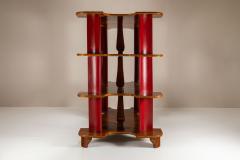  Fantoni Large Display Cabinet in Wood and Lacquer attr to Fantoni Italy 1950s - 4316742