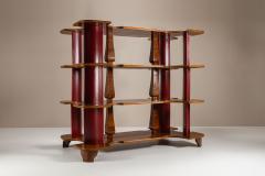  Fantoni Large Display Cabinet in Wood and Lacquer attr to Fantoni Italy 1950s - 4316755