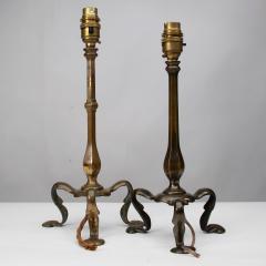  Faraday Sons Faraday Sons A Near Pair of Arts Crafts Pullman Coach Brass Table Lights - 4183015
