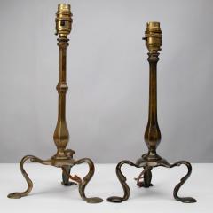  Faraday Sons Faraday Sons A Near Pair of Arts Crafts Pullman Coach Brass Table Lights - 4183018