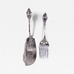  Farrington Hunnewell Farrington Hunnewell Medallion Boston Coin Silver Fish Serving Pair - 4337873