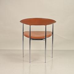  Fasem Pair of Vintage Cognac Leather P40 Chairs by Vegni Gualtierotti for Fasem - 4314461