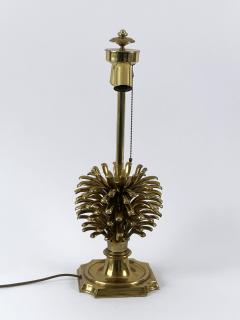  Feese Set of Two Large Exceptional Brass Pine Cone Table Lamps by Feese Germany 1980s - 4600292