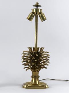  Feese Set of Two Large Exceptional Brass Pine Cone Table Lamps by Feese Germany 1980s - 4600293
