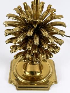  Feese Set of Two Large Exceptional Brass Pine Cone Table Lamps by Feese Germany 1980s - 4600296