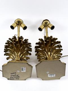  Feese Set of Two Large Exceptional Brass Pine Cone Table Lamps by Feese Germany 1980s - 4600298