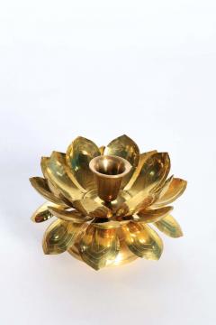  Feldman Lighting Co Feldman Brass Lotus Candle Holders in the Style of Parzinger - 1975119