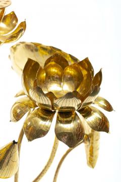  Feldman Lighting Co Feldman Chinoiserie Adjustable Brass Lotus Bouquet Sculpture circa 1970 - 1976532